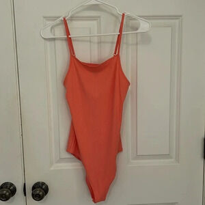 Wild fable pink ribbed tank top bodysuit size small snaps adjustable straps